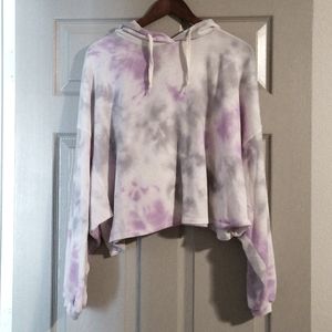 Cropped tie dyed hoodie